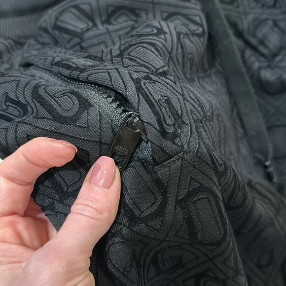 Dolce & Gabbana Black Velvet Embossed Logo Sweat Suit (Hoodie & Joggers)
